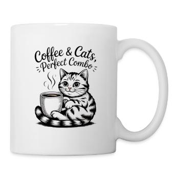 Cat and Coffee: Cozy Cup Painting - Mug - white - Right