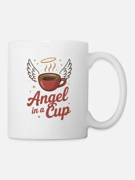 Engel im Becher mit Flügeln - Tasse - Weiß