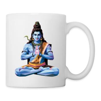 Shiva - Cooles Low Poly Logo der indischen Mythologie - Tasse - Weiß - Rechts