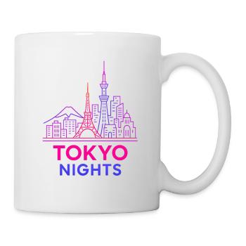 Tokyo Nights Neon Skyline Japan Design - Mug - white - Right