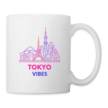 Tokio Vibes Neon Skyline - Tasse - Weiß - Rechts