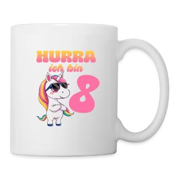8e anniversaire Enfants Licorne Licorne Écolier - Mug blanc - blanc - Droite