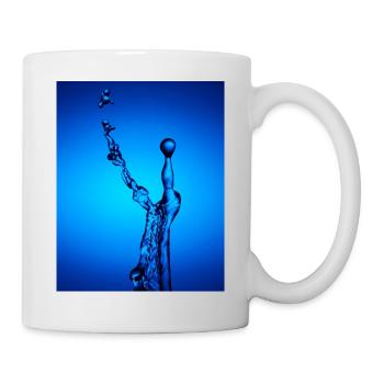 Blue Water Splash Zusammenfassung - Tasse - Weiß - Rechts