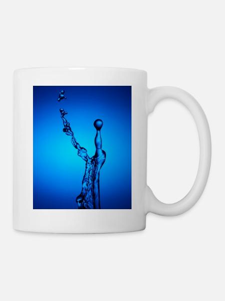 Blue Water Splash Abstract - Mug - white