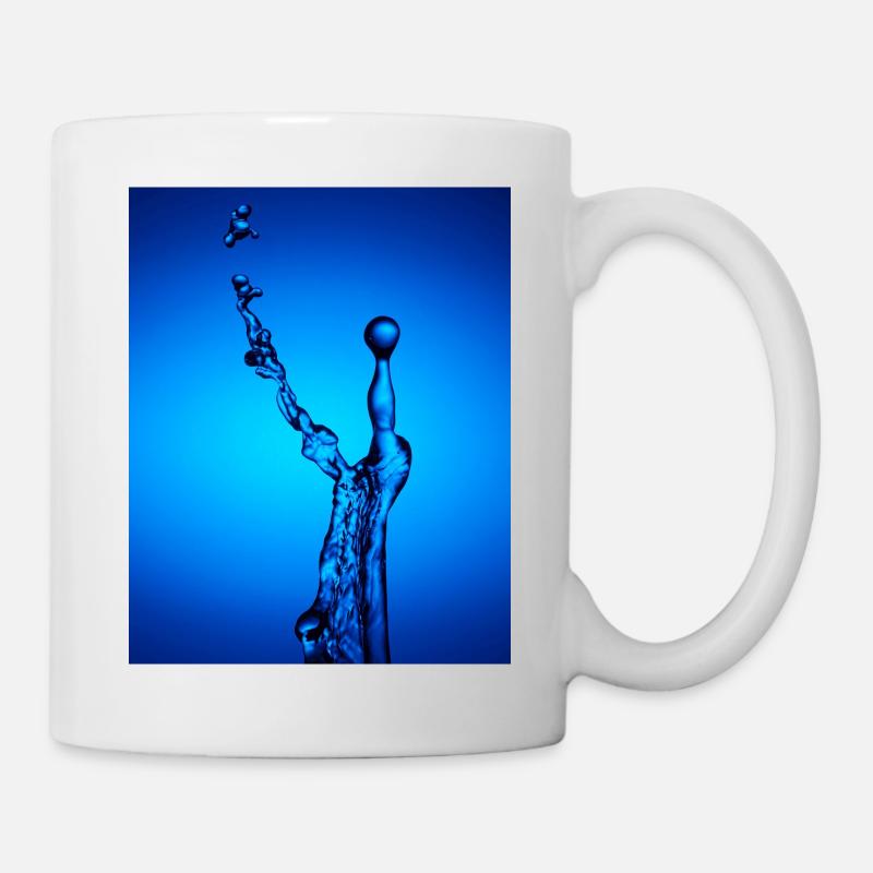 Blue Water Splash Abstract - Mug - white