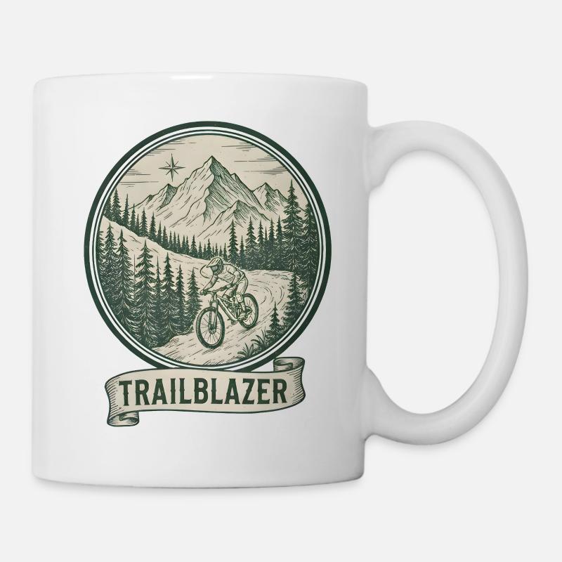 Trailblazer Mountain Biker Badge - Mug - white