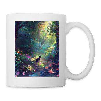 Chat des forêts ensoleillé - Mug blanc - blanc - Droite