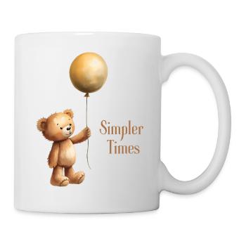 Teddy Bär mit Luftballon Simpler Times - Tasse - Weiß - Rechts