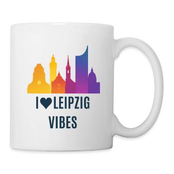 Leipzig Vibes Skyline Farbverlauf Stadt City  - Tasse - Weiß - Rechts