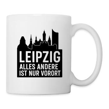 Leipzig Skyline Silhouette Text Design City - Mug - white - Right