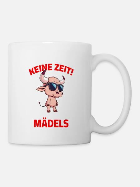 Stier Bulle Mädels Spruch Landwirt Cool - Tasse - Weiß