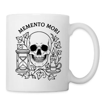 Memento Mori Skull Hourglass Transience - Mug - white - Right