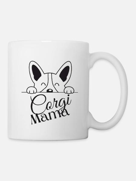 Corgi Mama Peek Design - Mug blanc - blanc