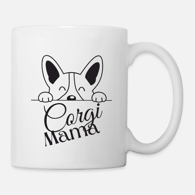 Corgi Mama Peek Design - Mug blanc - blanc