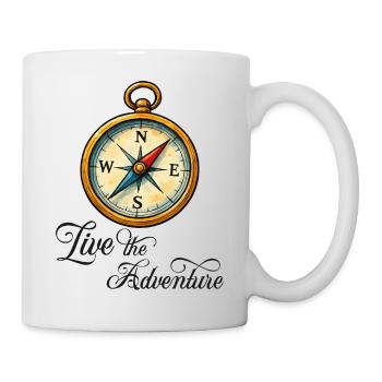 Kompassmotiv Live the Adventure - Tasse - Weiß - Rechts