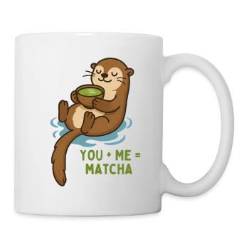 Otter mit Matcha Kuschelzeit - Tasse - Weiß - Rechts