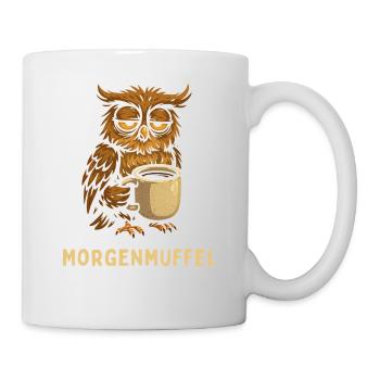 Morgenmuffel-Eule mit Kaffee - Mug blanc - blanc - Droite