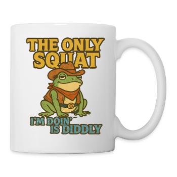 Cowboy Frosch Hocke Wortspiel - Tasse - Weiß - Rechts