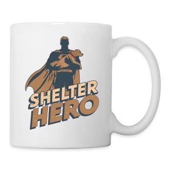 Shelter Hero Superheld Hund Comic Design - Tasse - Weiß - Rechts
