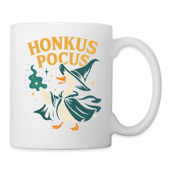 Honkus Pocus Hexen Gans Shirt – Lustiges Halloween - Tasse - Weiß - Rechts