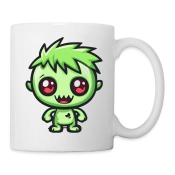 Zombie Halloween Bande dessinée effrayante - Mug blanc - blanc - Droite