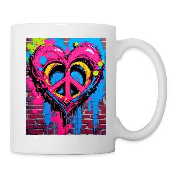 Liebe und Frieden - Tasse - Weiß - Rechts