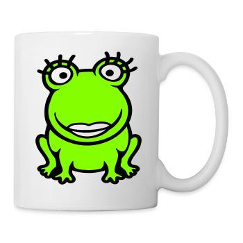 Frosch Girl Wimpern hübsche Frau weiblich Mädchen - Tasse - Weiß - Rechts