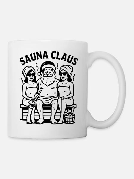 Sauna Weihnachten Santa Claus - Tasse - Weiß