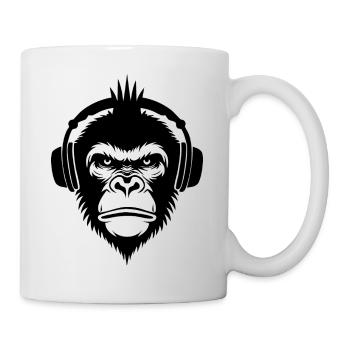 Punk Monkey Head DJ Street Power Chemise - Mug blanc - blanc - Droite