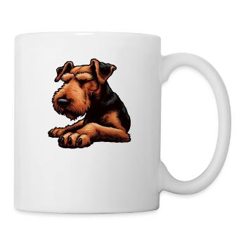 Parlez au propriétaire du Paw Airedale Terrier Airedale - Mug blanc - blanc - Droite
