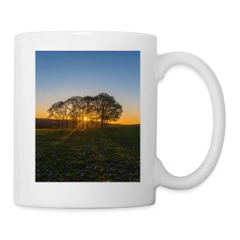 Temple Newham tree sunrise - Mug - white - Right