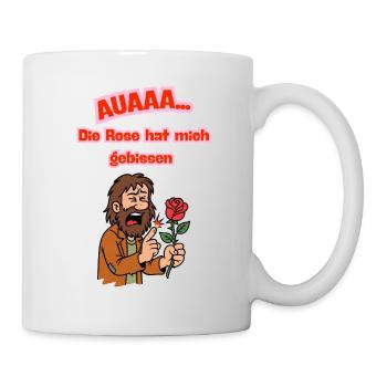 Aïe, la rose me mord - Mug blanc - blanc - Droite