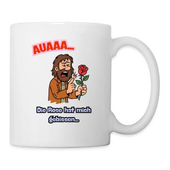 Ouch, the rose bit me - Mug - white - Right