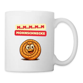 Mmm Mohnschnecke Cartoon Donut - Tasse - Weiß - Rechts