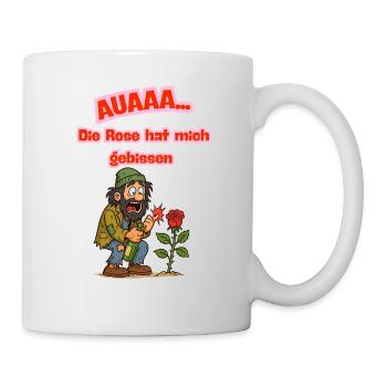 Rosenbiss Humor Cartoon - Tasse - Weiß - Rechts
