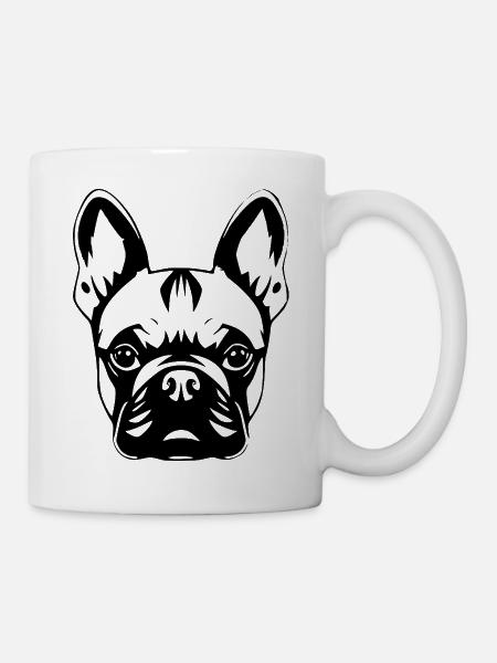 Chemise bouledogue français tête de chien bouledogues - Mug blanc - blanc