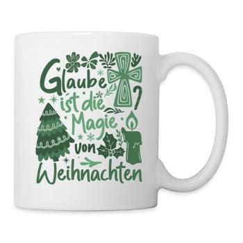 Glaube ist die Magie von Weihnachten Boho Design - Tasse - Weiß - Rechts