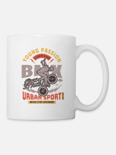 BMX Urban Sport Freestyle - Tasse - Weiß
