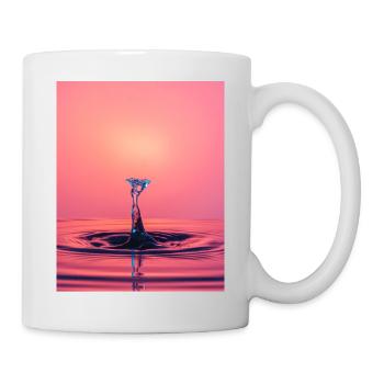 Flüssiger abstrakter Spritzer - Tasse - Weiß - Rechts