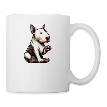 Sprich mit der Pfote Miniatur Bullterrier Bully  - Tasse - Weiß - Rechts