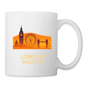 Silhouette de la silhouette de la silhouette de la silhouette de la nuit de Londres - Mug blanc - blanc - Droite