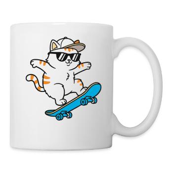 PurrRide Skate Cat with Sunglasses - Mug - white - Right