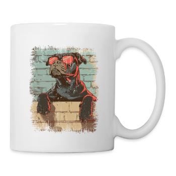 Cooler Hund mit Sonnenbrille - Tasse - Weiß - Rechts