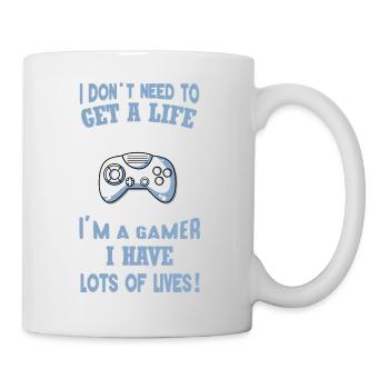 Gamer-Humor: voller Leben - Tasse - Weiß - Rechts