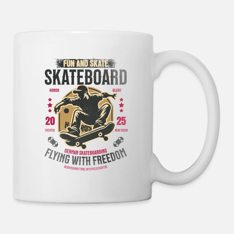 Voler avec liberté – Skateboard 2025 - Mug blanc - blanc