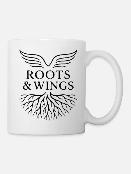 Roots & Wings - Freiheit und Herkunft - Tasse - Weiß