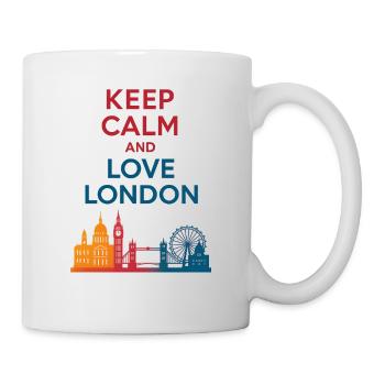 Keep Calm und Liebe London Skyline - Tasse - Weiß - Rechts