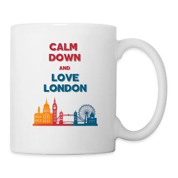 Calm down and love London skyline - Mug - white - Right