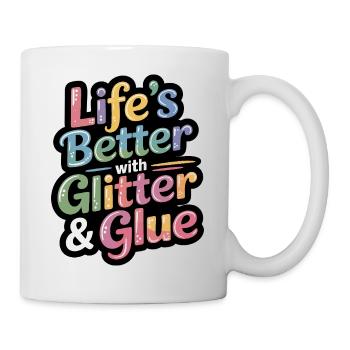Glitzer & Kleber Lebensfreude - Tasse - Weiß - Rechts
