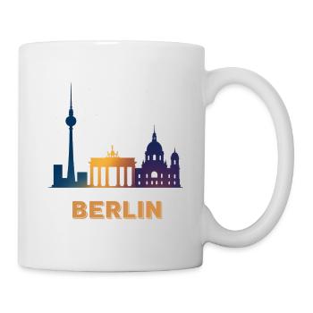 Berliner Skyline Farbverlauf - Tasse - Weiß - Rechts